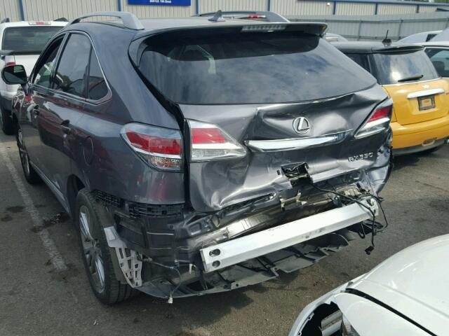 2T2ZK1BA2DC100072 - 2013 LEXUS RX 350 GRAY photo 3