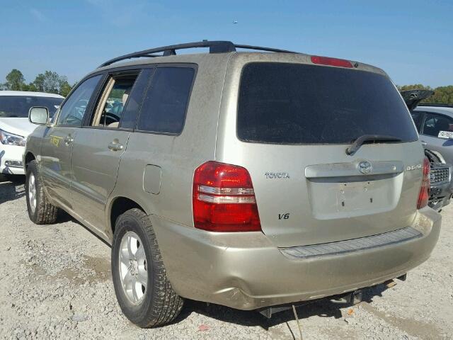 JTEGF21A030097250 - 2003 TOYOTA HIGHLANDER BEIGE photo 3