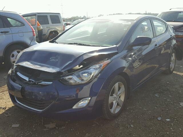 5NPDH4AEXDH229239 - 2013 HYUNDAI ELANTRA GL BLUE photo 2