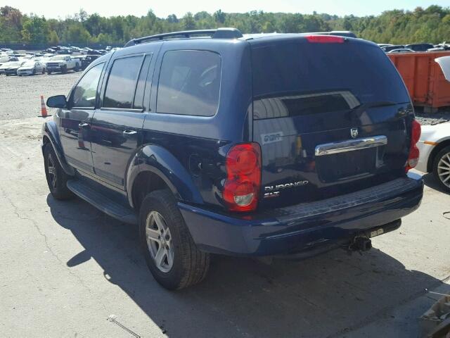 1D4HB48N75F578821 - 2005 DODGE DURANGO SL BLUE photo 3