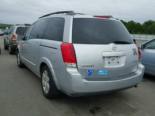 5N1BV28U74N346418 - 2004 NISSAN QUEST S SILVER photo 3