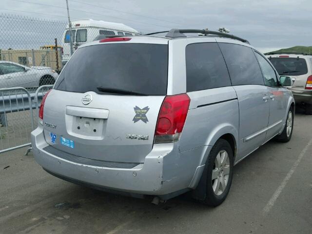 5N1BV28U74N346418 - 2004 NISSAN QUEST S SILVER photo 4