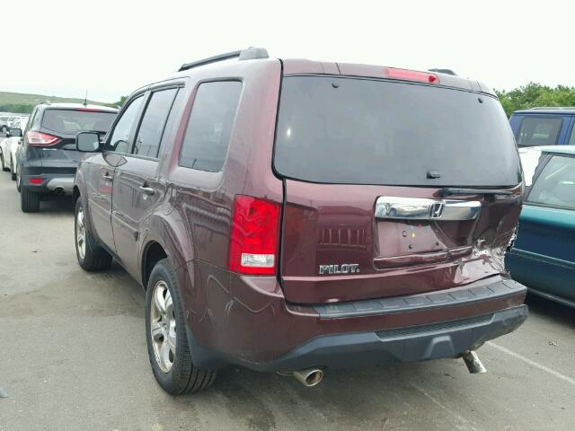 5FNYF4H73DB039232 - 2013 HONDA PILOT MAROON photo 3