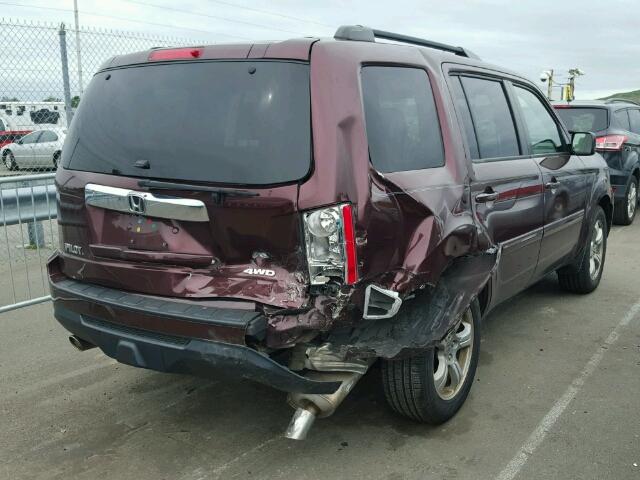 5FNYF4H73DB039232 - 2013 HONDA PILOT MAROON photo 4