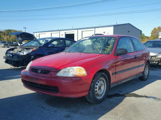 2HGEJ6420WH110537 - 1998 HONDA CIVIC CX RED photo 2