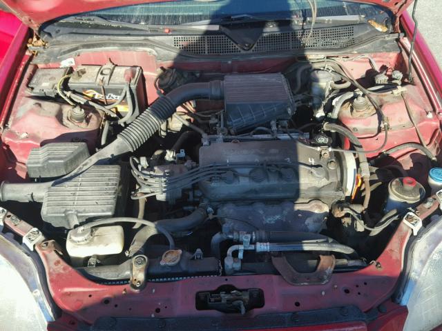 2HGEJ6420WH110537 - 1998 HONDA CIVIC CX RED photo 7