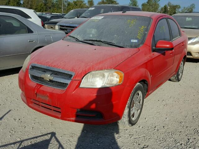 KL1TD56E39B611764 - 2009 CHEVROLET AVEO LS RED photo 2