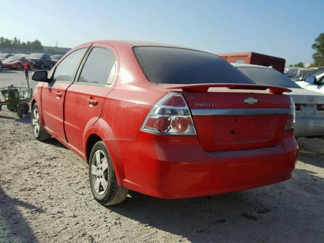 KL1TD56E39B611764 - 2009 CHEVROLET AVEO LS RED photo 3