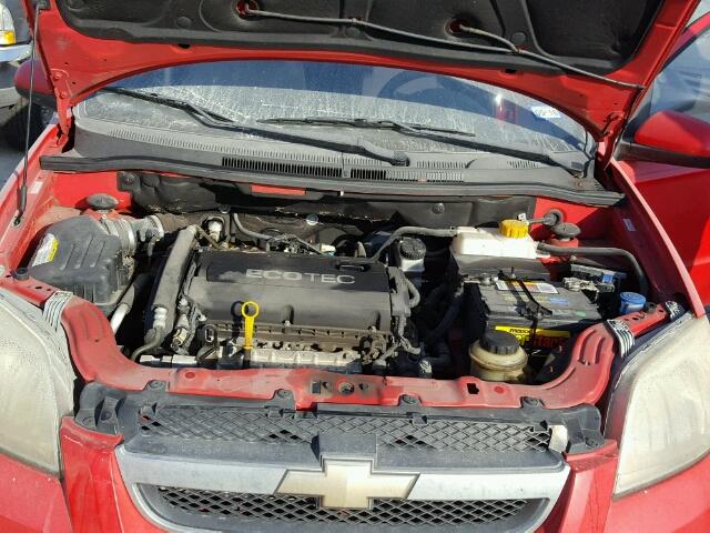 KL1TD56E39B611764 - 2009 CHEVROLET AVEO LS RED photo 7