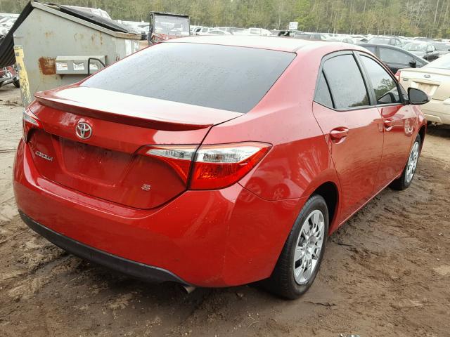 5YFBURHE2FP266703 - 2015 TOYOTA COROLLA L RED photo 4