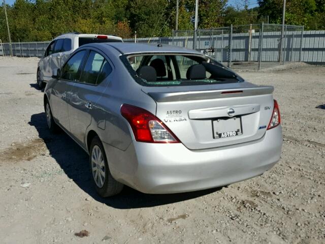 3N1CN7AP9EK446587 - 2014 NISSAN VERSA S SILVER photo 3