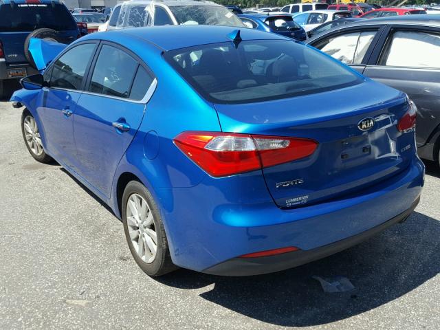 KNAFX4A87F5344693 - 2015 KIA FORTE EX BLUE photo 3