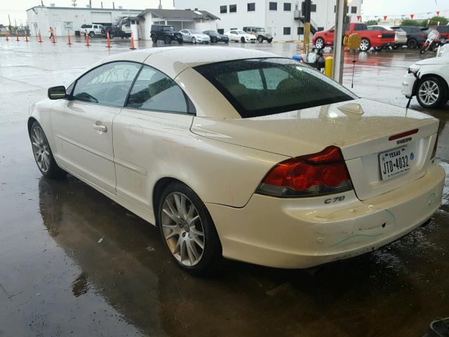 YV1MC68237J017343 - 2007 VOLVO C70 T5 WHITE photo 3