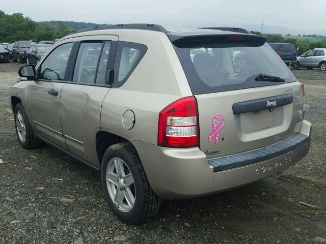 1J4FT47B29D220207 - 2009 JEEP COMPASS SP BEIGE photo 3