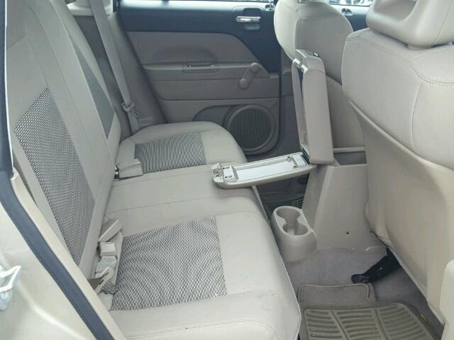 1J4FT47B29D220207 - 2009 JEEP COMPASS SP BEIGE photo 6