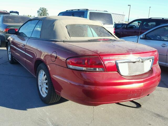 1C3EL45R42N131700 - 2002 CHRYSLER SEBRING LX RED photo 3