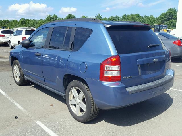 1J8FF47W67D596589 - 2007 JEEP COMPASS BLUE photo 3