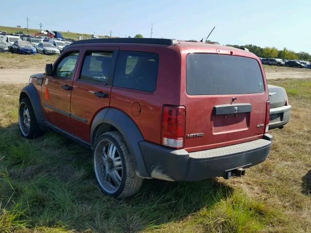 1D8GU28K87W597816 - 2007 DODGE NITRO RED photo 3