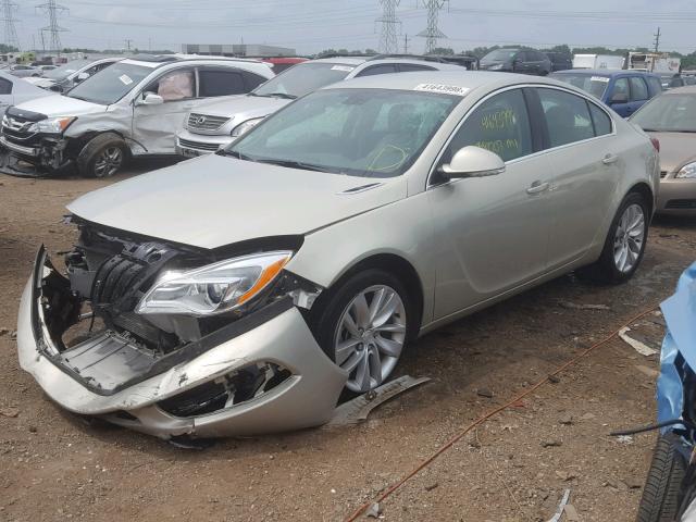 2G4GK5EX3G9115229 - 2016 BUICK REGAL BEIGE photo 2