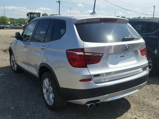 5UXWX7C51BL730019 - 2011 BMW X3 XDRIVE3 GRAY photo 3