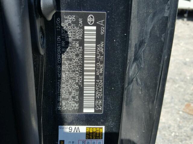 JTKDE177170199784 - 2007 TOYOTA SCION TC 黑色 照片 10