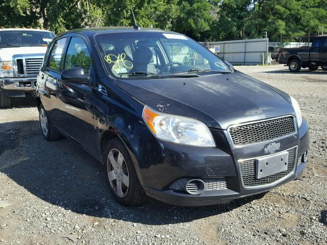 KL1TD66E09B395443 - 2009 CHEVROLET AVEO LS BLACK photo 1