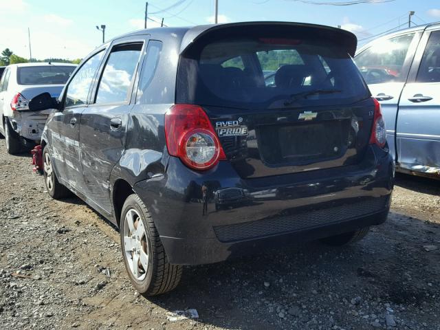 KL1TD66E09B395443 - 2009 CHEVROLET AVEO LS BLACK photo 3