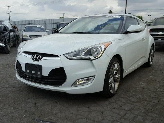 KMHTC6AD6EU191444 - 2014 HYUNDAI VELOSTER B WHITE photo 2