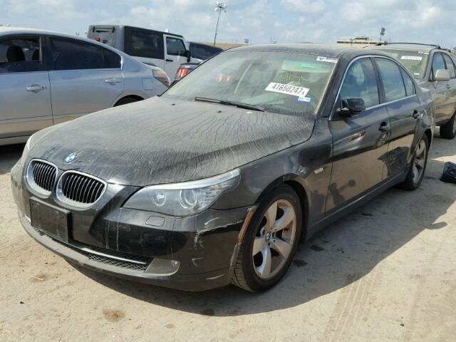 WBANU53528CT03108 - 2008 BMW 528 BLACK photo 2