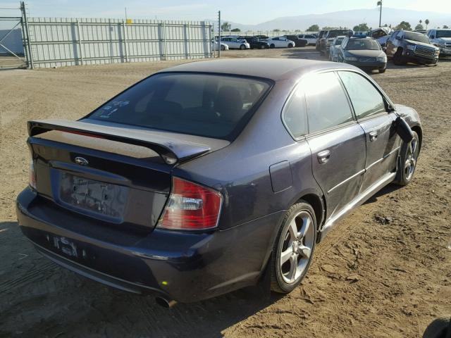 4S3BL676356221075 - 2005 SUBARU LEGACY BLUE photo 4