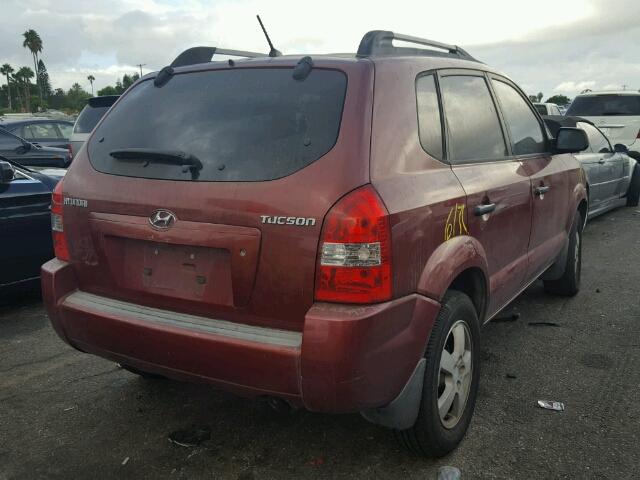 KM8JM12BX7U526390 - 2007 HYUNDAI TUCSON GLS RED photo 4