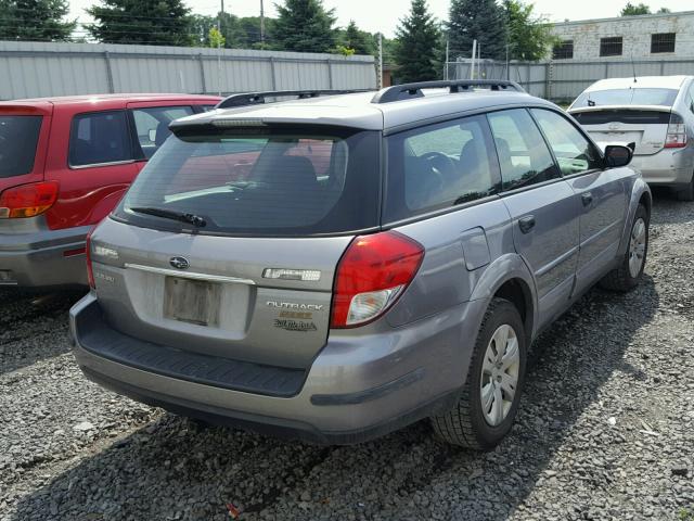 4S4BP60C287352769 - 2008 SUBARU OUTBACK GRAY photo 4