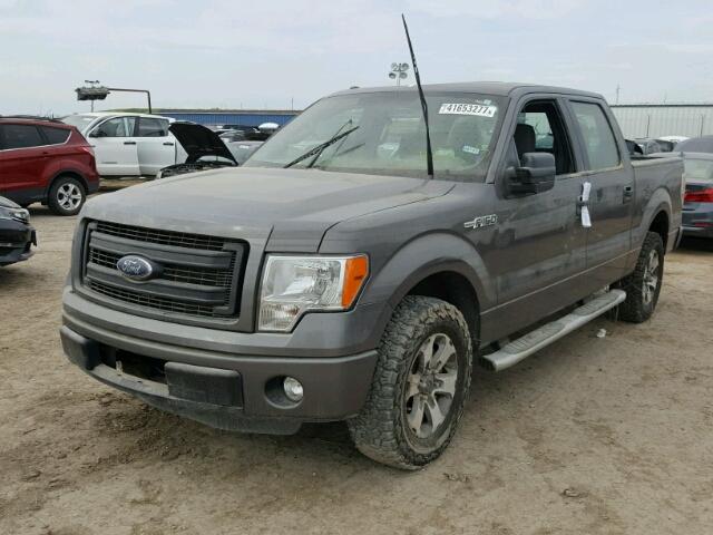 1FTEW1CM0EFC31462 - 2014 FORD F150 GRAY photo 2