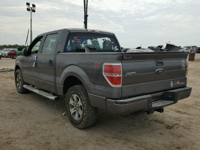 1FTEW1CM0EFC31462 - 2014 FORD F150 GRAY photo 3