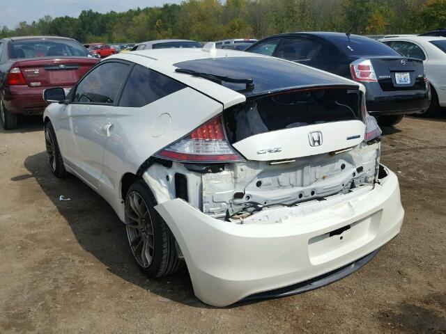 JHMZF1D62CS001507 - 2012 HONDA CR-Z EX WHITE photo 3