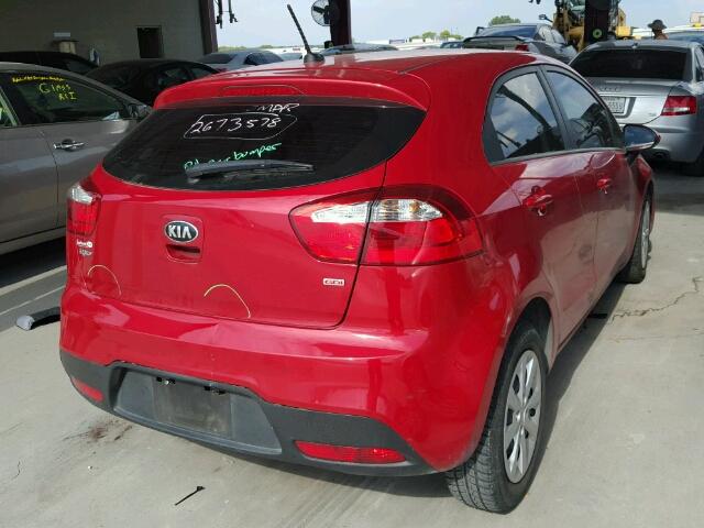 KNADM5A39F6427675 - 2015 KIA RIO RED photo 4