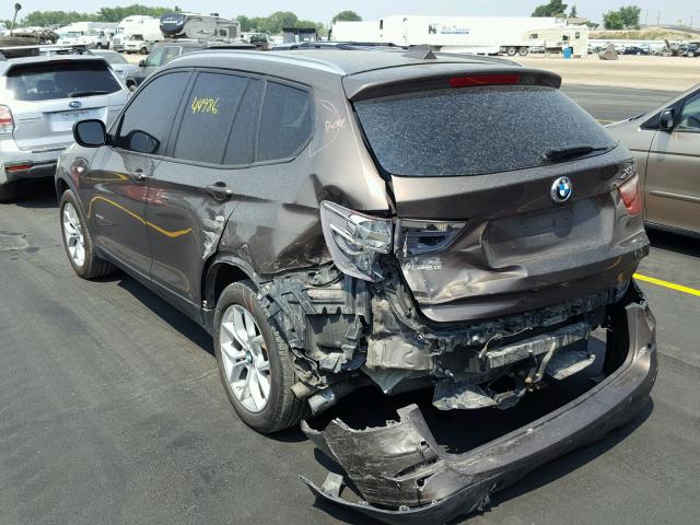 5UXWX7C54EL983890 - 2014 BMW X3 XDRIVE3 BROWN photo 3