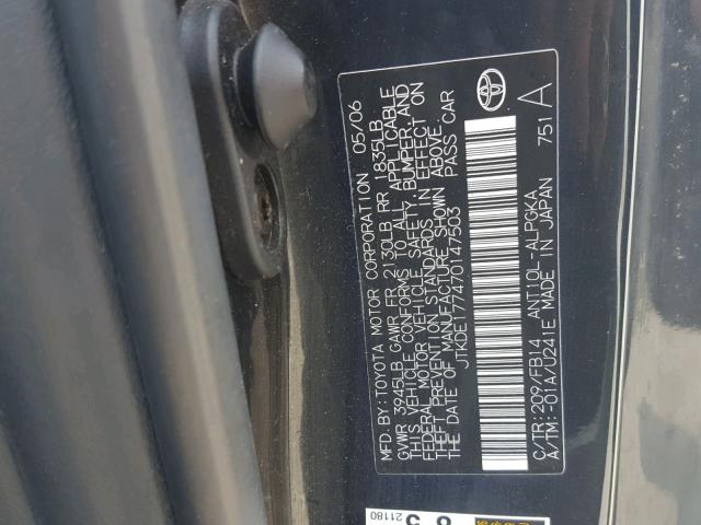 JTKDE177470147503 - 2007 TOYOTA SCION TC 黑色 照片 10