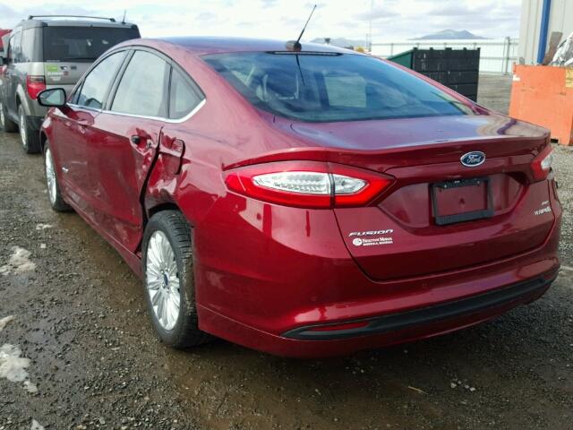 3FA6P0LU3FR115582 - 2015 FORD FUSION RED photo 3