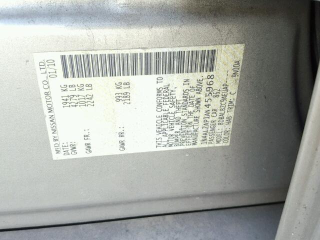 1N4AL2AP1AN455968 - 2010 NISSAN ALTIMA BAS TAN photo 10