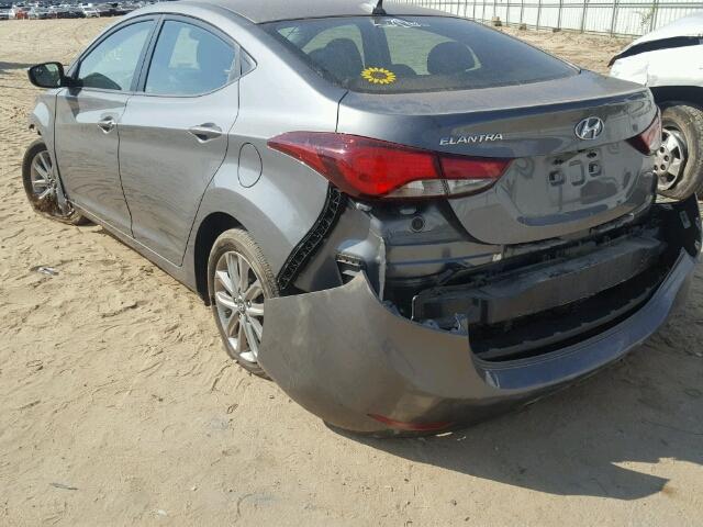 5NPDH4AE7EH491477 - 2014 HYUNDAI ELANTRA GRAY photo 3