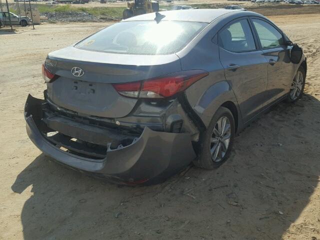 5NPDH4AE7EH491477 - 2014 HYUNDAI ELANTRA GRAY photo 4