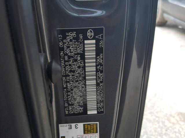 JTKJF5C71E3077841 - 2014 TOYOTA SCION TC 灰色 照片 10