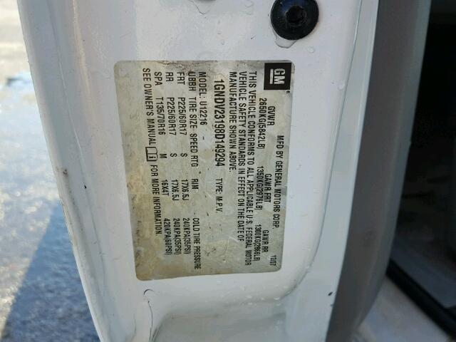 1GNDV23198D149294 - 2008 CHEVROLET UPLANDER L 白色 照片 10