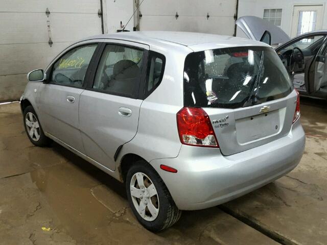 KL1TD66607B694646 - 2007 CHEVROLET AVEO BASE SILVER photo 3