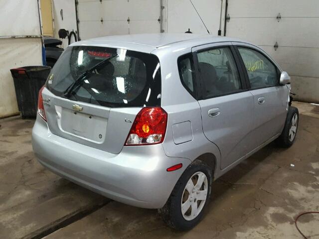 KL1TD66607B694646 - 2007 CHEVROLET AVEO BASE SILVER photo 4