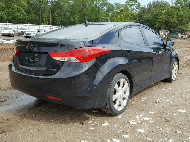 5NPDH4AE1CH099012 - 2012 HYUNDAI ELANTRA BLACK photo 4