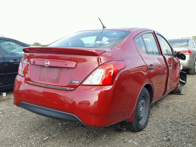 3N1CN7AP4FL815612 - 2015 NISSAN VERSA S RED photo 4