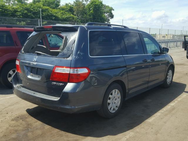 5FNRL38225B000211 - 2005 HONDA ODYSSEY LX GRAY photo 4