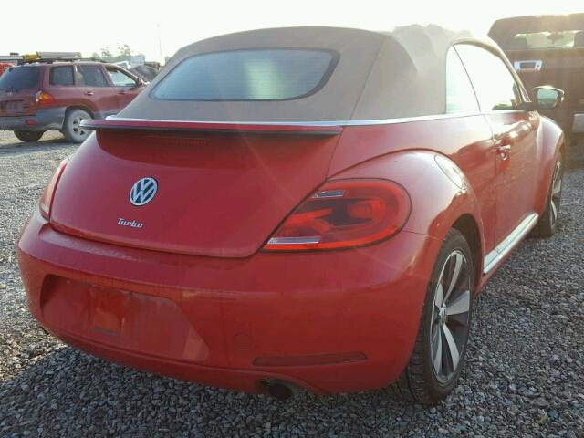 3VW7A7AT4DM802029 - 2013 VOLKSWAGEN BEETLE TUR RED photo 4